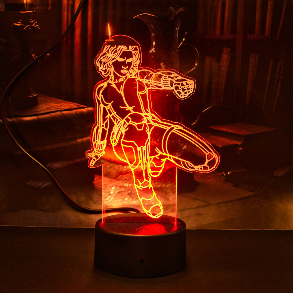 Lampada LED RGB Marvel. Vedova Nera