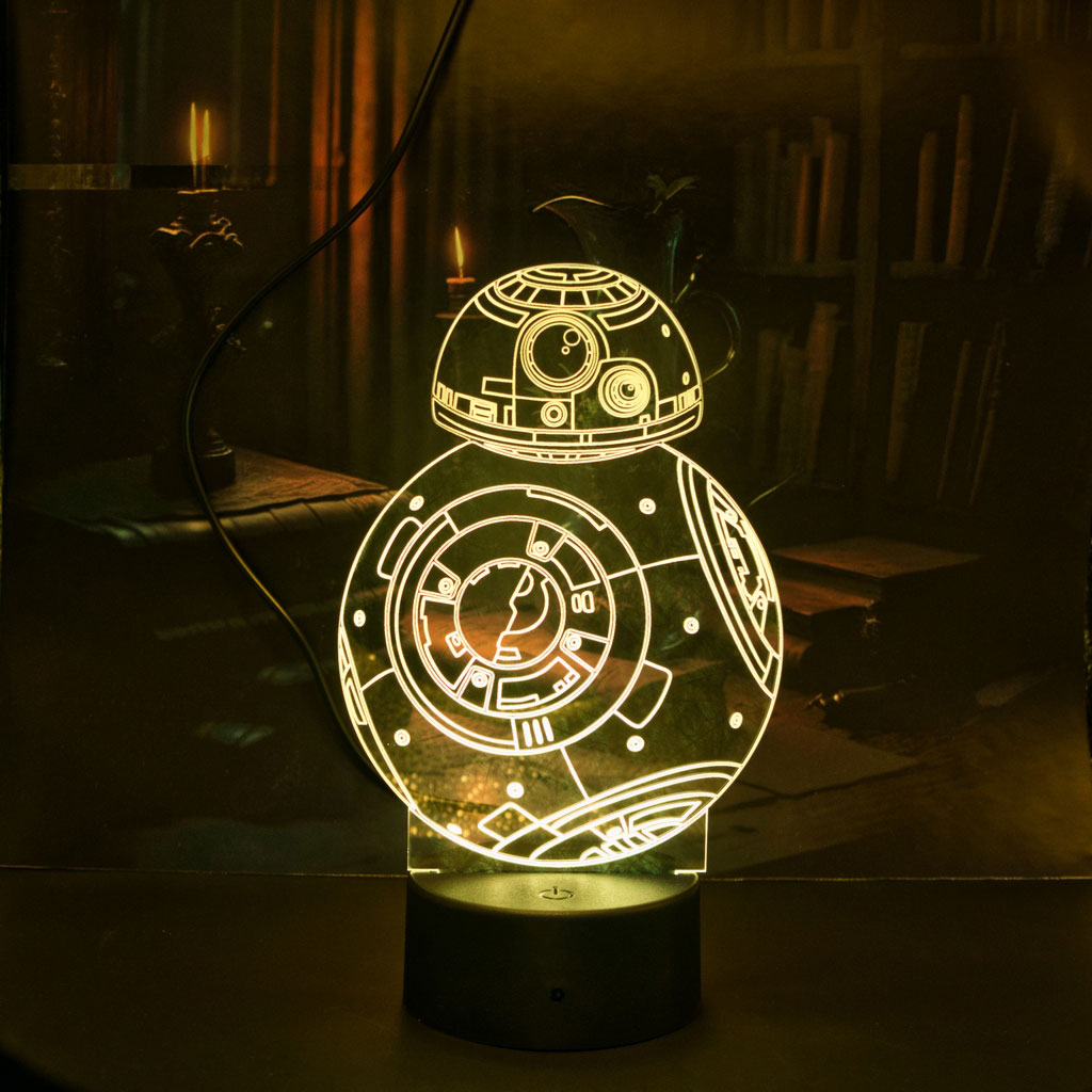 Lampada led rbg di star wars bb8